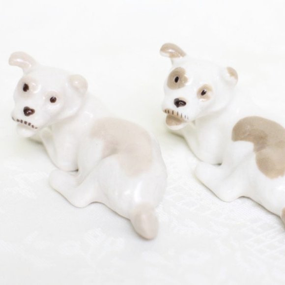 Vintage USSR Dog Figurine, Set of 2 Terrier Dog Figurines, Lomonosov Porcelain - Picture 1 of 6